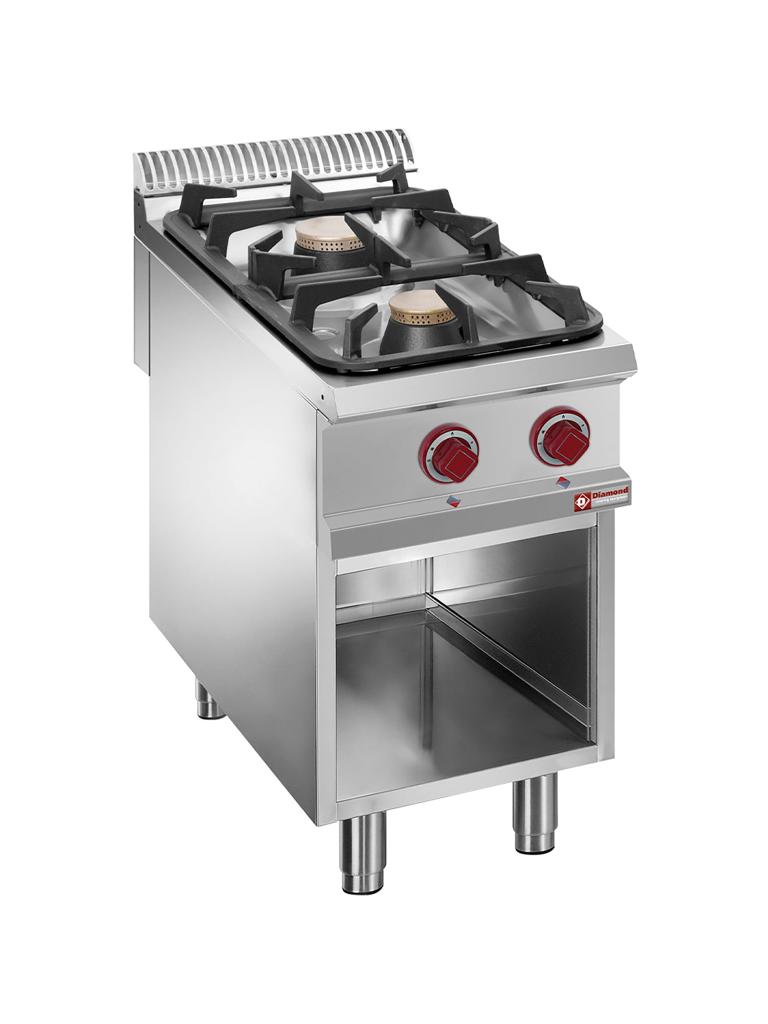 Cuisinière à gaz - 2 feux - Fond ouvert - Diamant - G9/2BA4