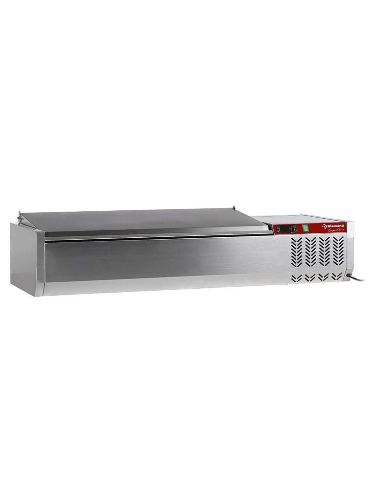Vitrine Réfrigérée Design - 120 CM - 4 x 1/3 GN - Inox - Diamant - SY120/CC-R6