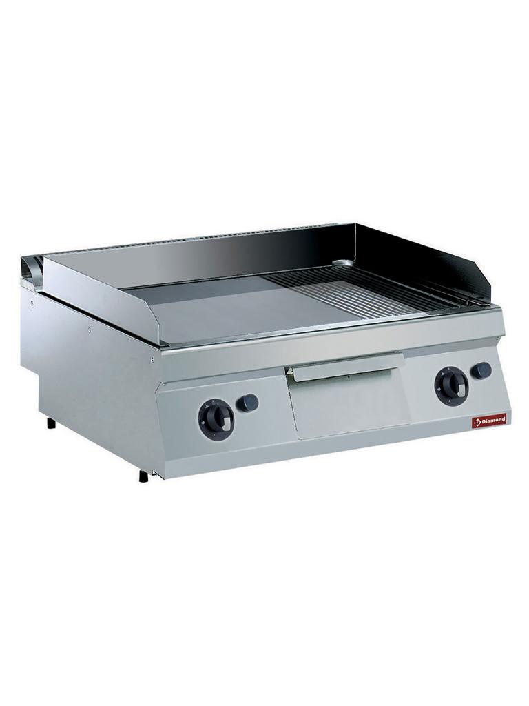Plancha - Gaz - Lisse/Striée - Chrome - 80 CM - Diamant - G17/PMCD8T-N