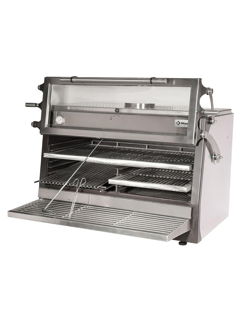 Four à charbon - 150KG/heure - 2/1 GN - Inox - Diamant - CBQ-120/RX