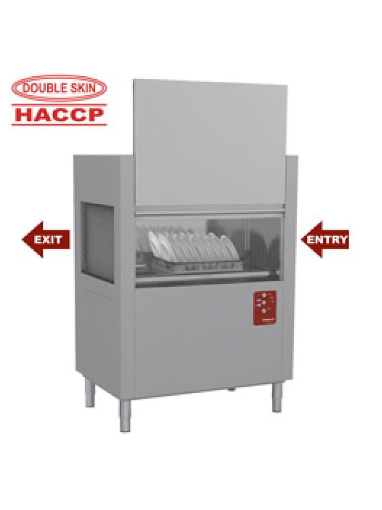 Lave-vaisselle à transport de paniers - Panier 50 x 50 CM - 120 Paniers/heure - 400V - H 161,5 x 115 x 77 CM - Diamant - D117E/7-DX-