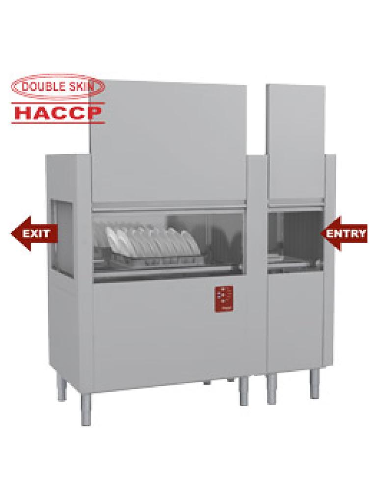 Lave-vaisselle à transport de paniers - Panier 50 x 50 CM - 200 Paniers/heure - 400V - H 161,5 x 170 x 77 CM - Diamant - DATIC20E/7-DX-