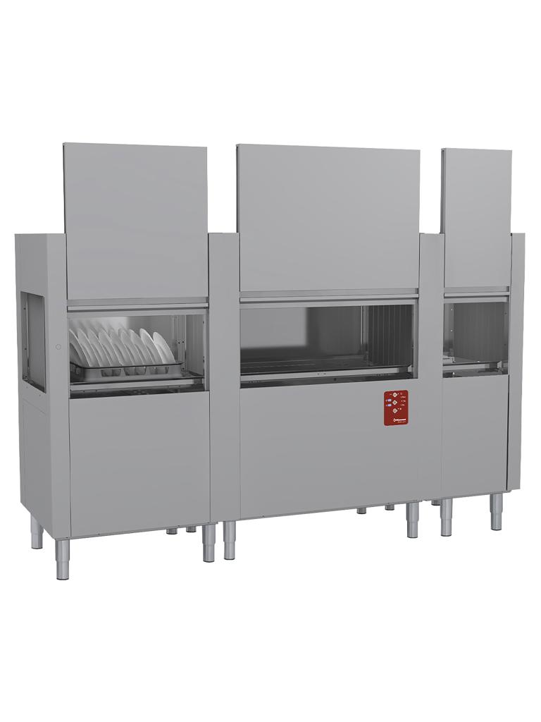 Lave-vaisselle à transport de paniers - Panier 50 x 50 CM - 270 Paniers/heure - 400V - H 161,5 x 251,9 x 77 CM - Diamant - DATIC37E/7