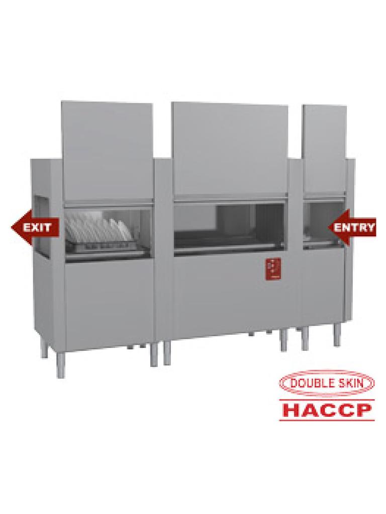 Lave-vaisselle à transport de paniers - Panier 50 x 50 CM - 270 Paniers/heure - 400V - H 161,5 x 251,9 x 77 CM - Diamant - DATIC37E/7-DX-