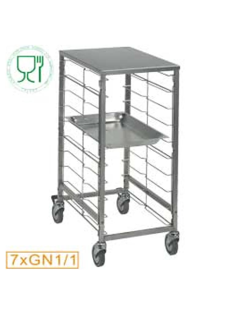 Regaalwagen - 7 x 1/1 GN - Acier Inoxydable - Diamant - CG17/B
