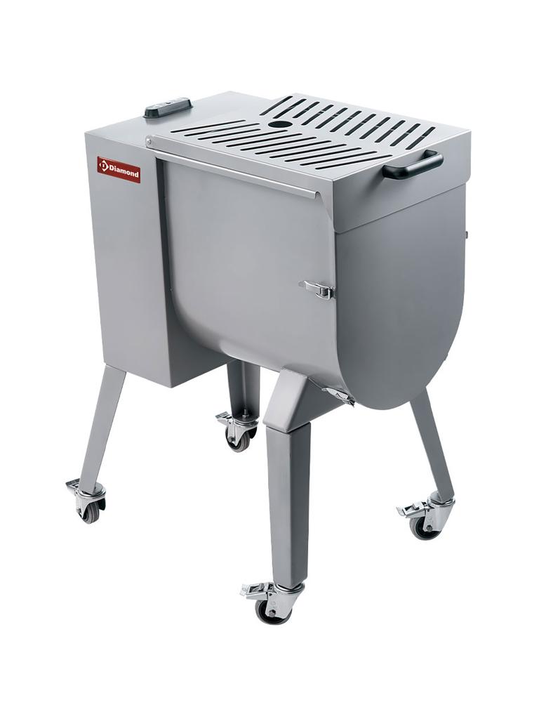 Mélangeur à viande - 50 KG - Inox - Roues - Diamant - MCR-50P/NS