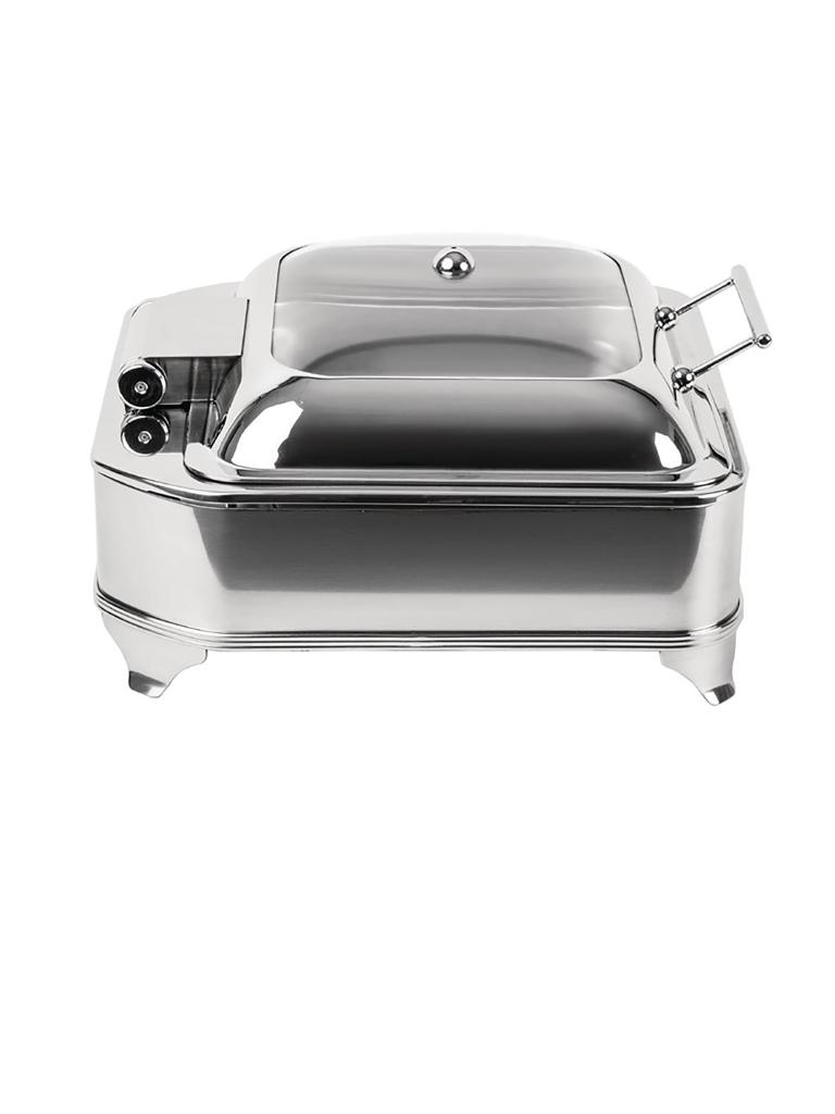 Chafing dish - 6 Litres - Argent - H 24 x 41 x 41 CM - 220 V - Inox/Verre - Olympia - CB730