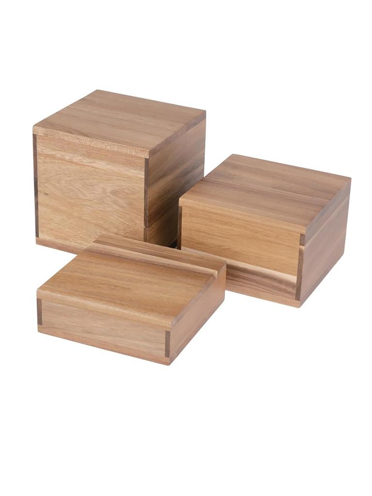 Rehausse buffet - 3 pièces - 15 x 15 CM - Bois d'acacia - Olympia - DF875