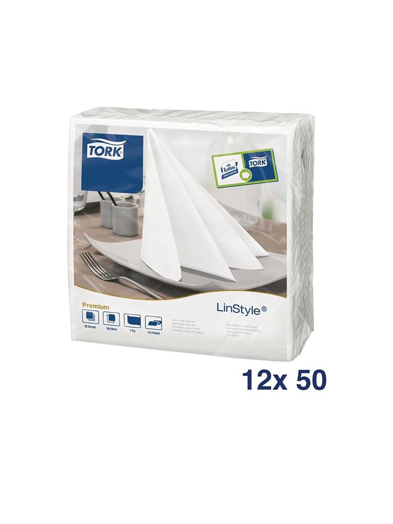 Serviettes de table - 600 pièces - Blanc - 40 x 40 CM - Tork - DP180