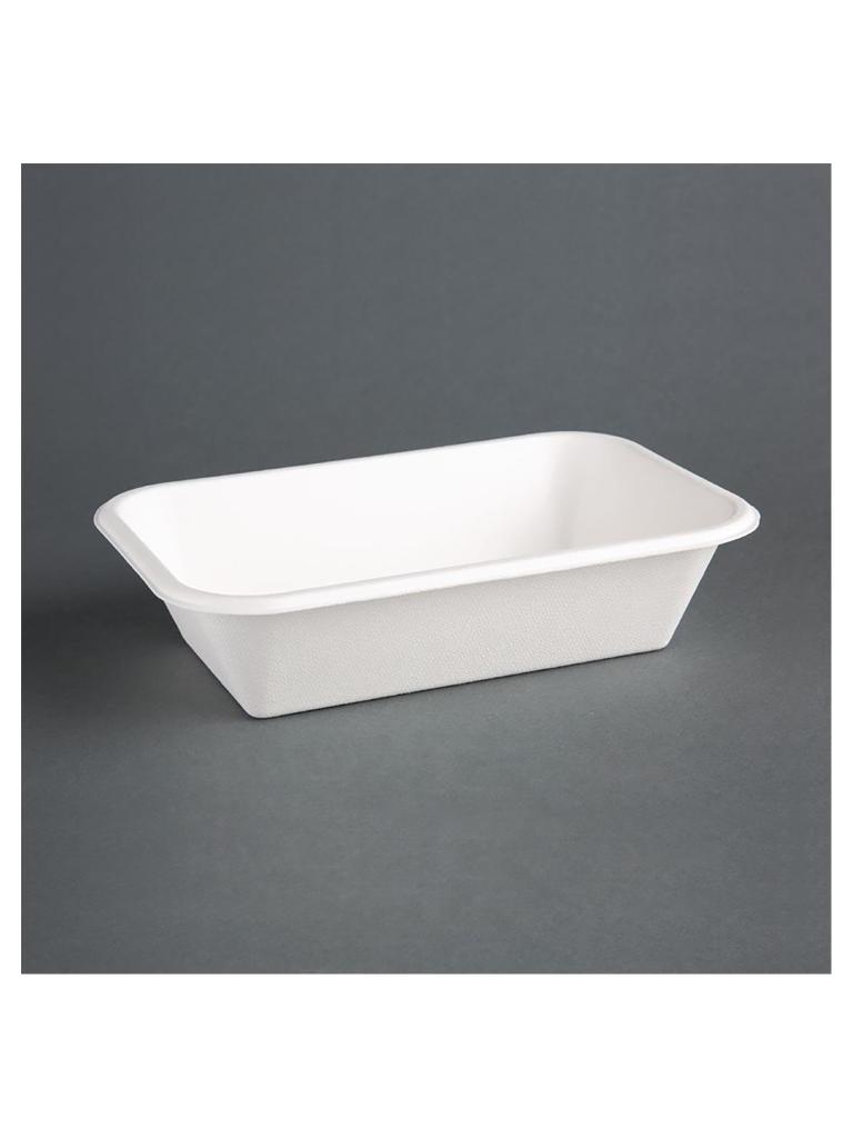 Barquettes alimentaires jetables - 50 pièces - H 5,2 x 21,5 x 14 CM - Bagasse - Fiesta Green - DW349