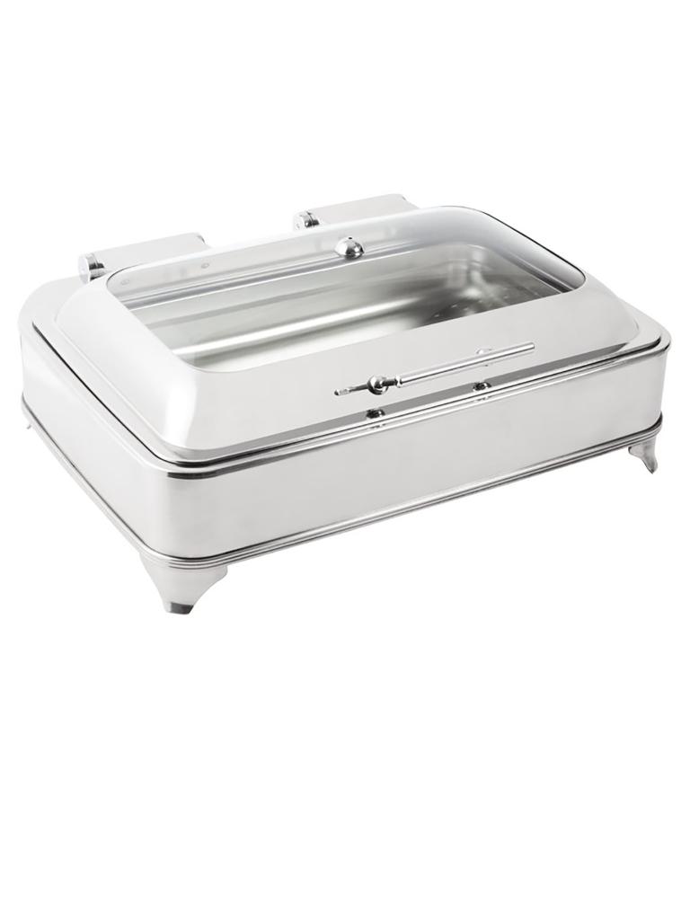 Chafing dish électrique - 8 Litres - H 25 x 59 x 45,5 CM - Inox/Verre - Olympia - GD128
