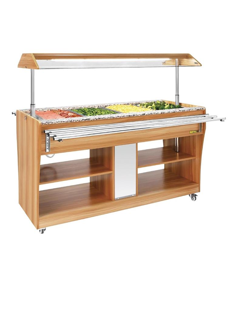 Buffet chaud - 4 x 1/1 GN - H 133,8 x 149 x 76,6 CM - 2000 W - 220-240 V - Buffalo - CR904