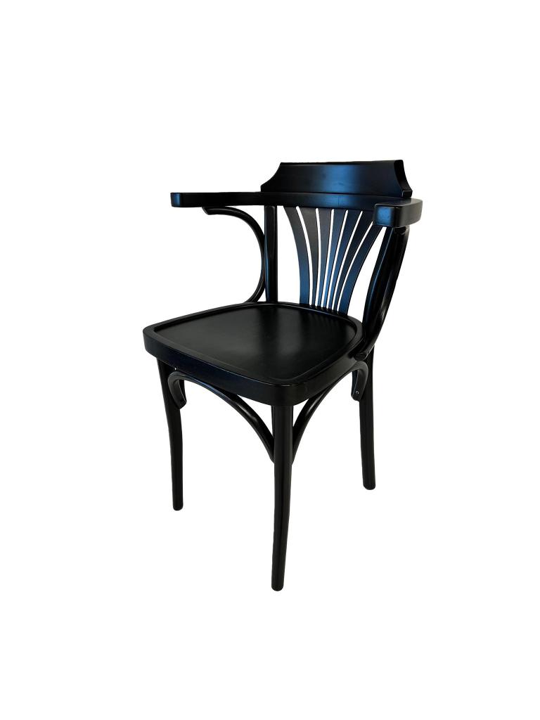 Chaise Cafe - Bistro - Noyer - Hauteur d'assise 48 CM - avec Accoudoir - G-Line