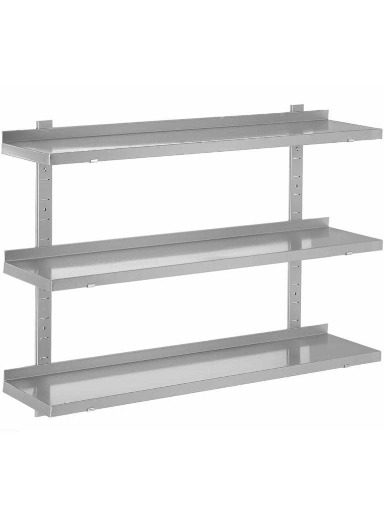 Etagère Murale Ajustable en Inox - Fermée - 3 Niveaux - G-Line