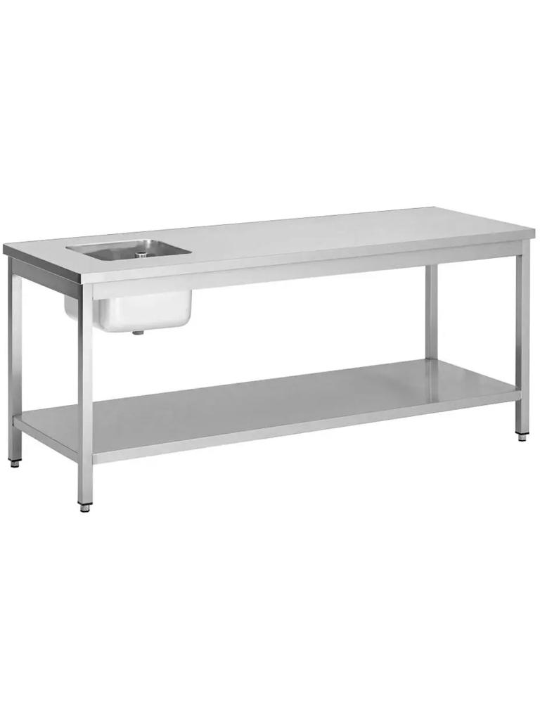 RVS Cheftafel - 1 Bak Links - Met Onderschap - G-Line
