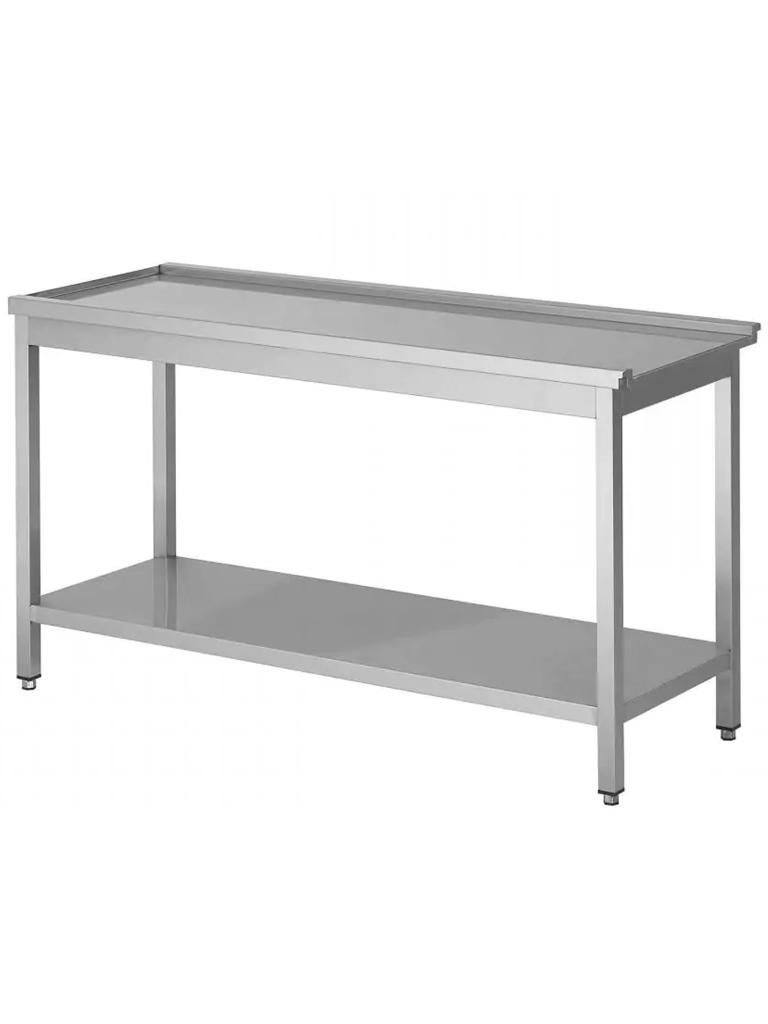 Table d'égouttage en inox - Gauche du lave-vaisselle - Avec étagère inférieure - G-Line