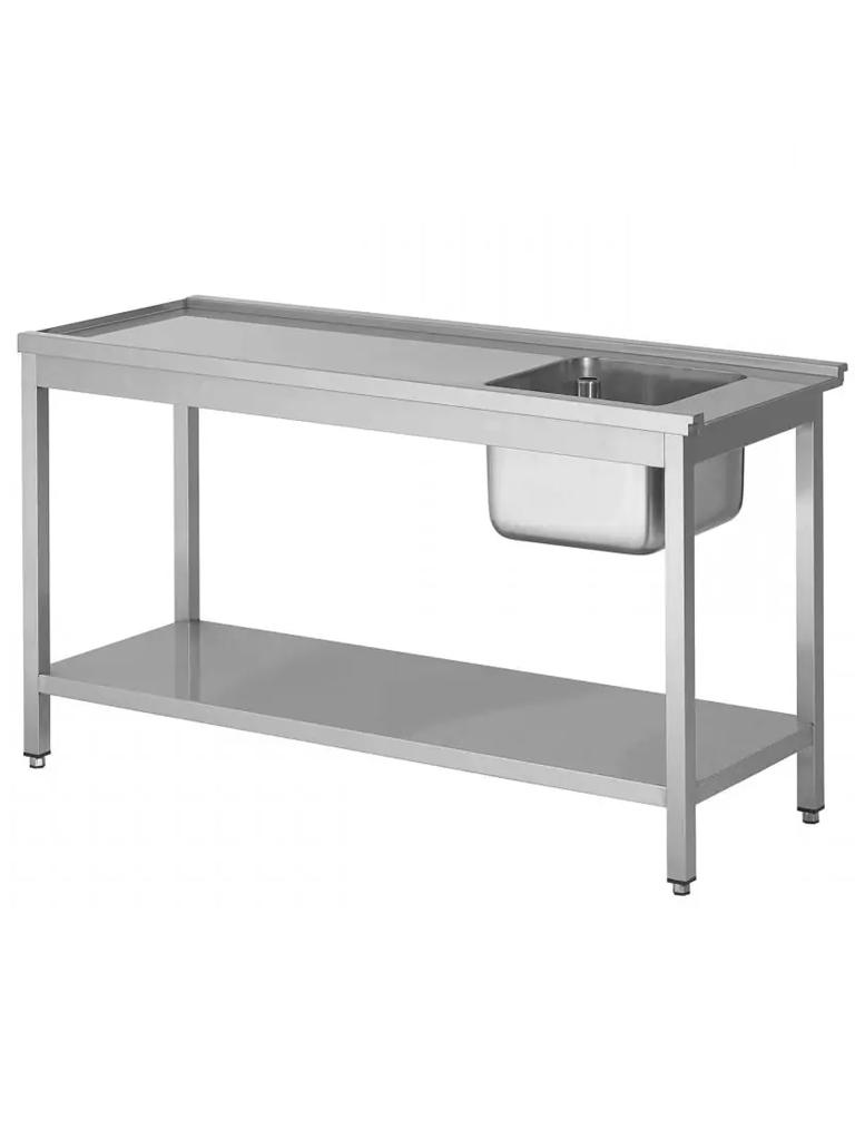 Table d'alimentation en inox - Gauche du lave-vaisselle - Avec étagère inférieure - G-Line