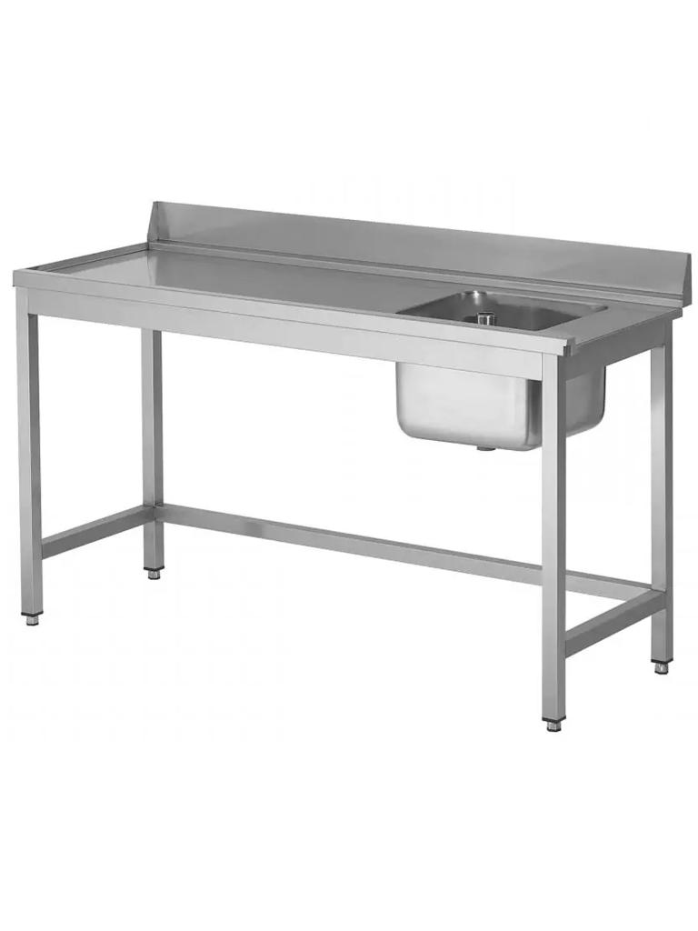 Table d'alimentation en acier inoxydable - Gauche du lave-vaisselle - Sans base - Avec bord relevé - G-Line