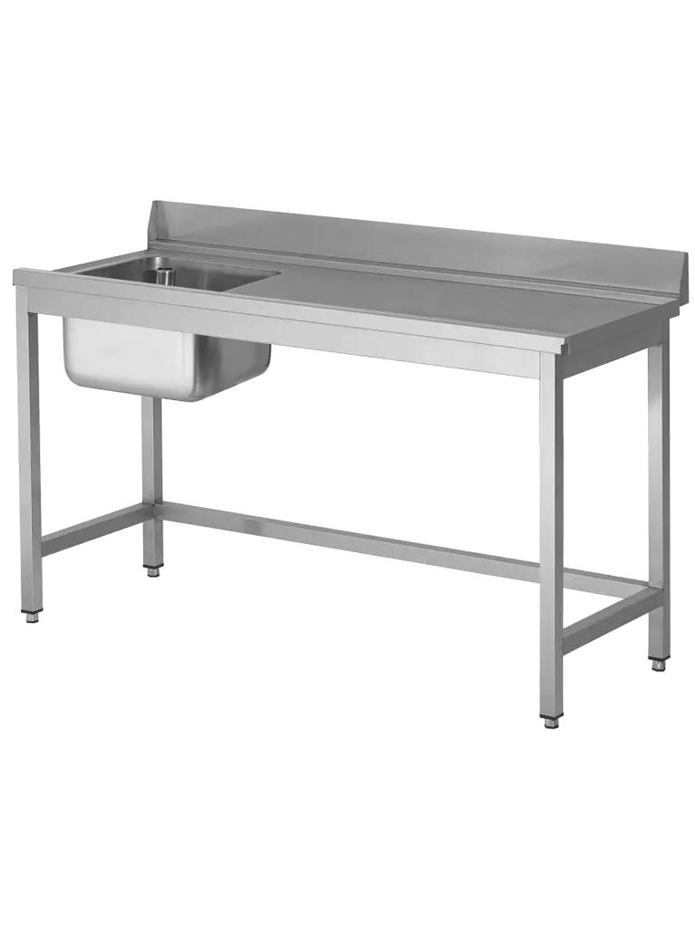 Table d'alimentation en acier inoxydable - À droite du lave-vaisselle - Sans base - Avec bord relevé - G-Line