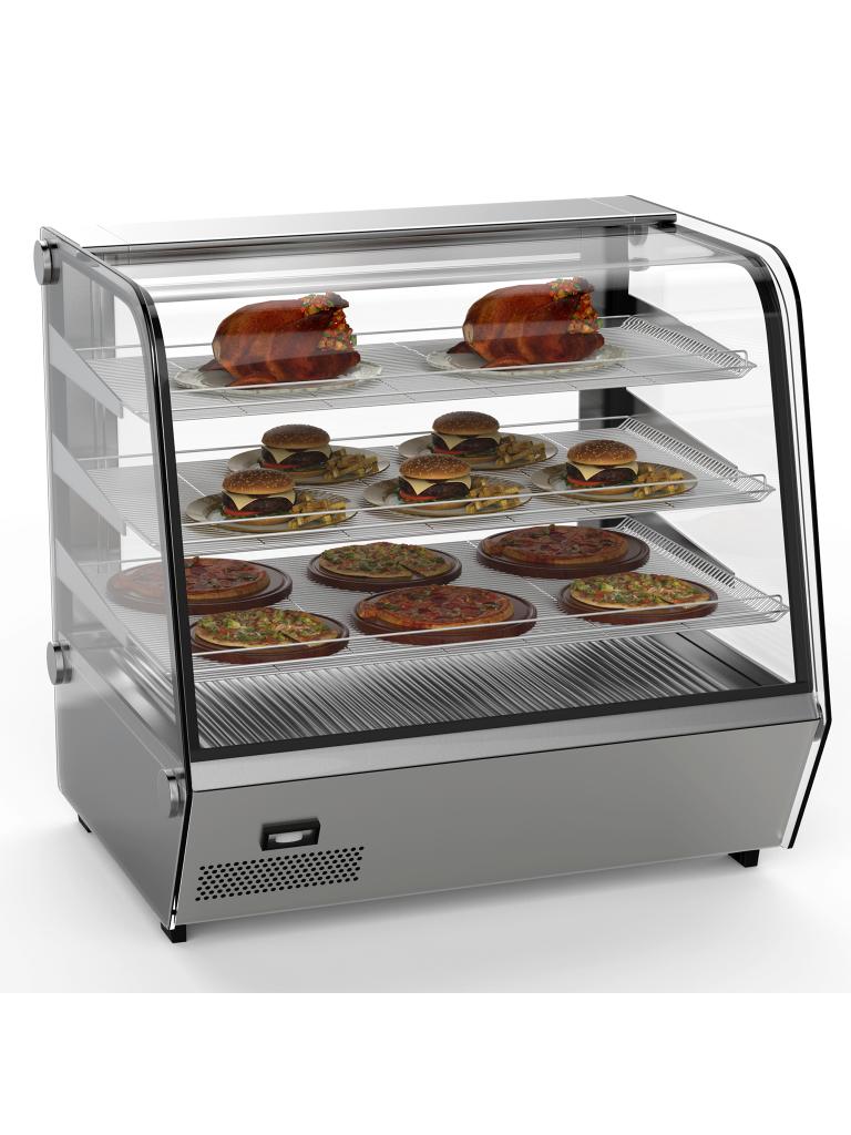 Vitrine chauffante - 120 Litre - Inox - Eclairage LED -G-Line