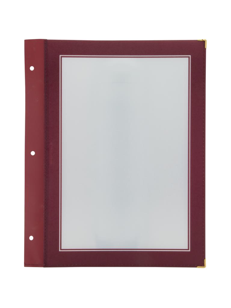Pochettes pour cartes de menu - 5 pièces - A4 - Rouge vin - Polypropylène/Plastique - Securit