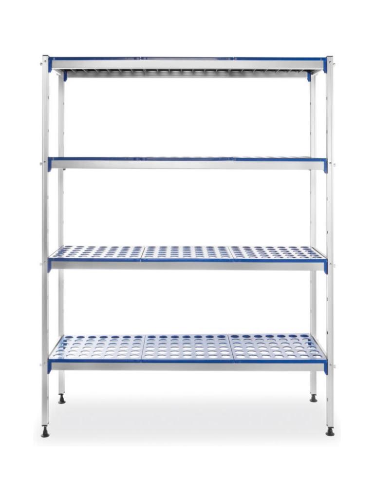 Etagère de rangement en aluminium - Aluminium Polypropylène - H 168,5 X 40,5 X 128 CM - Hendi - 812273