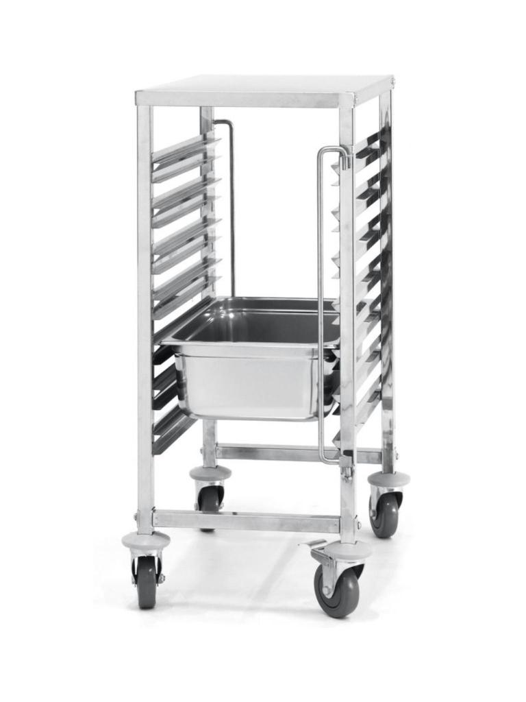 Chariot à étagères - 7 x GN 1/1 - Inox - H 92,5 X 55 X 38 CM - Hendi - 810668