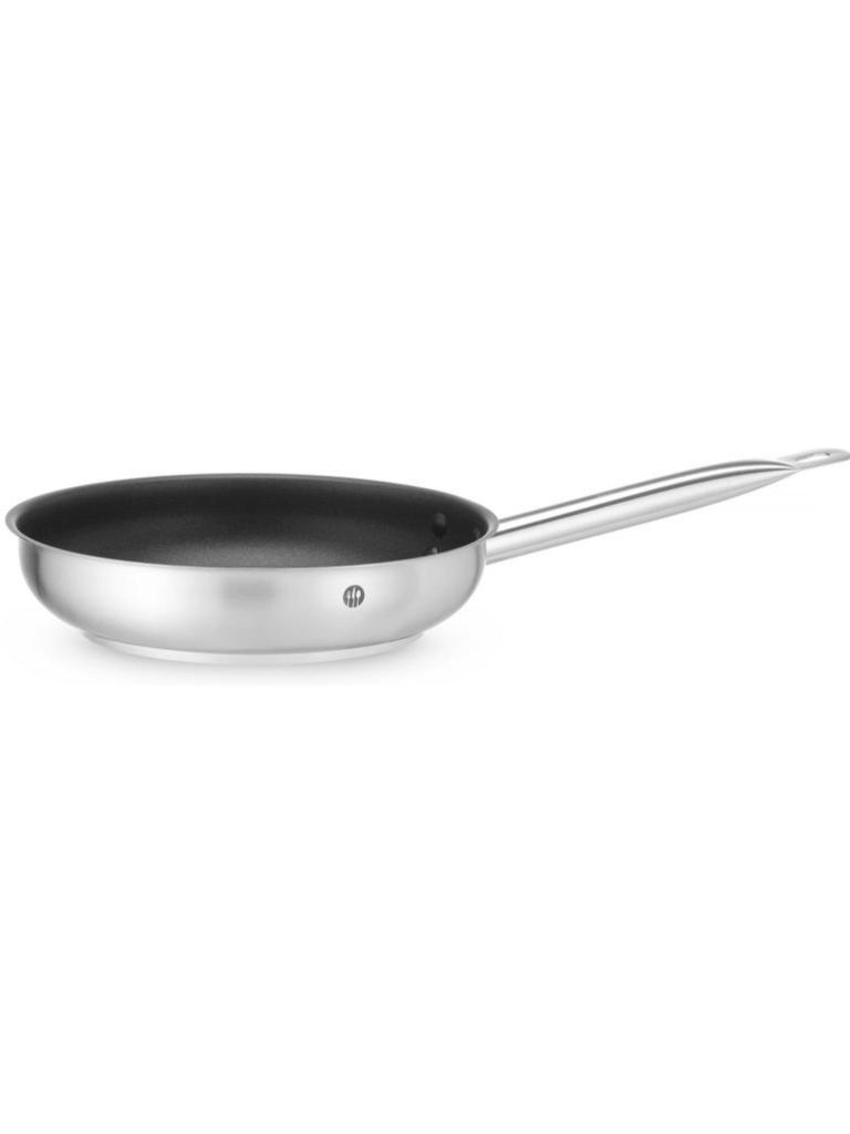 Poêle à frire avec revêtement antiadhésif - sans couvercle - Inox 1810 - H 4,5 X 25 X 49 CM - Hendi - 835401