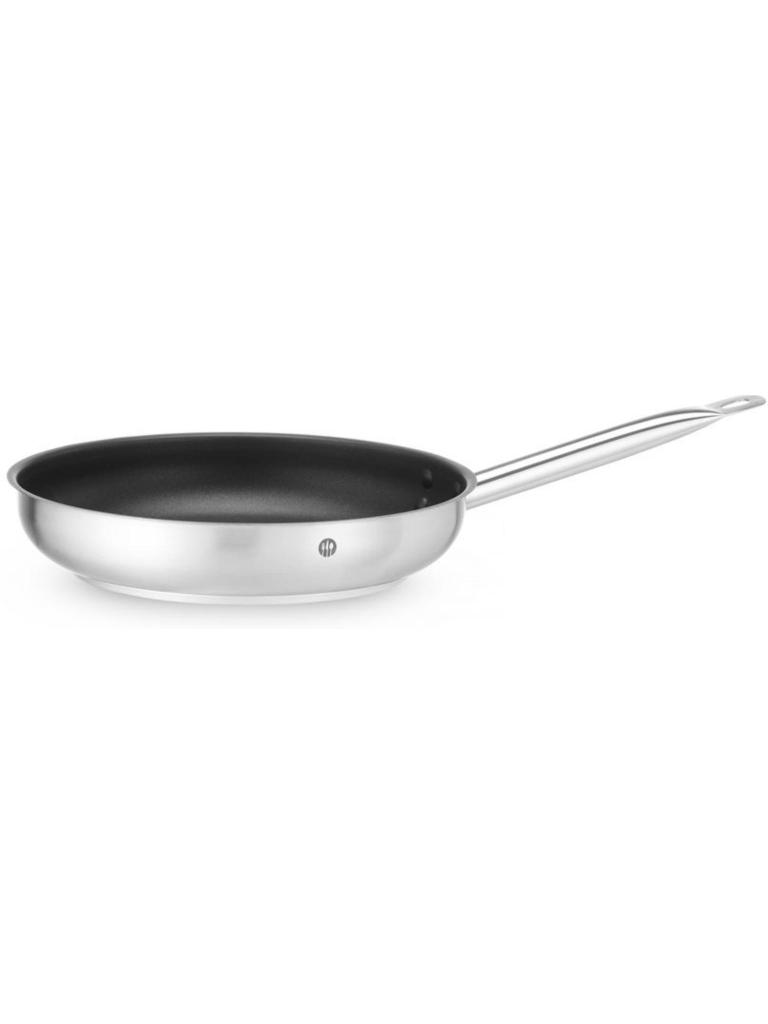 Poêle à frire avec revêtement antiadhésif - sans couvercle - Inox 1810 - H 5 X 29,5 X 54,5 CM - Hendi - 835500
