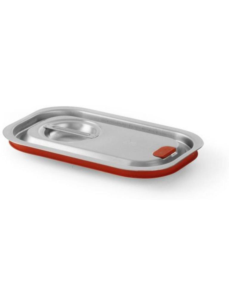 Couvercle Gastronorm avec bord en silicone - Inox - 16,2 X 26,5 CM - Hendi - 804049