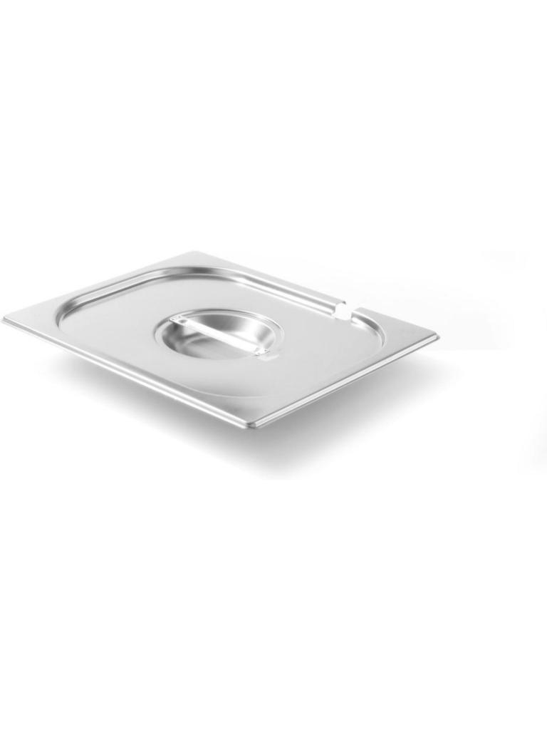 Couvercle Gastronorm avec évidement cuillère - Inox - 32,5 X 26,5 CM - Hendi - 806937