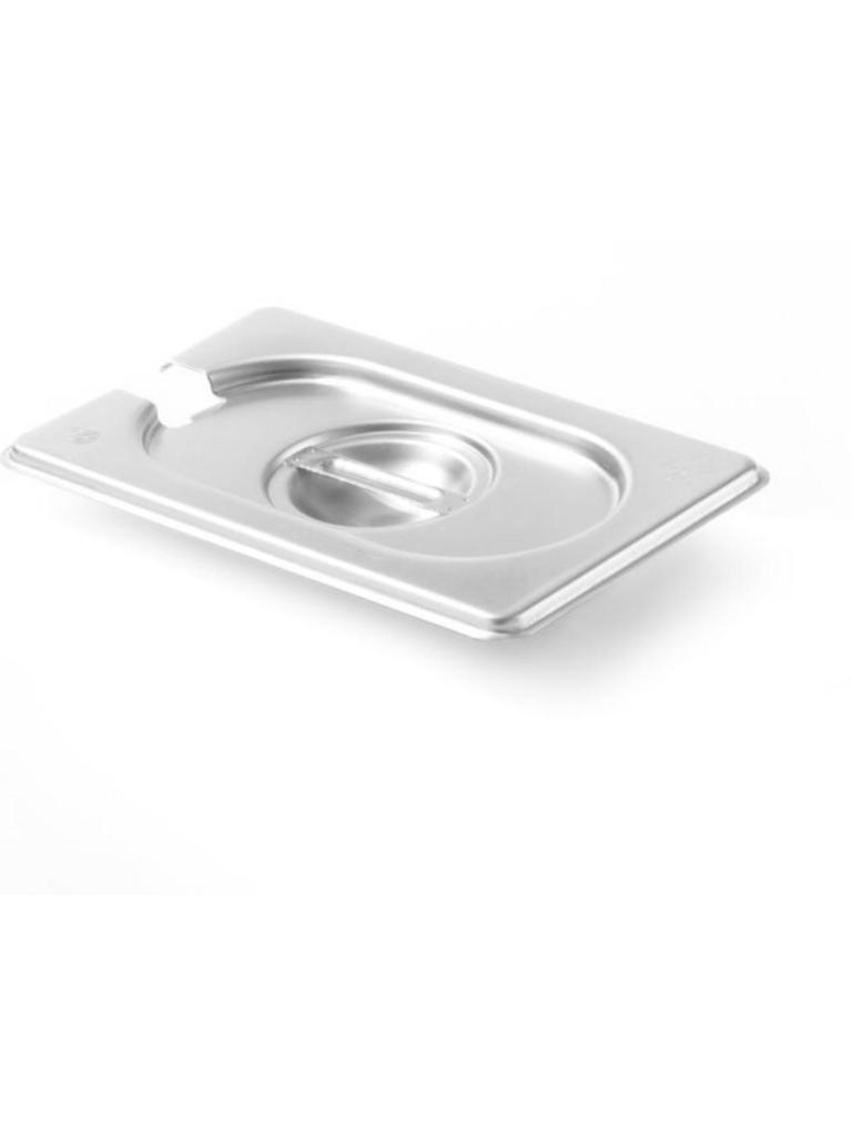 Couvercle Gastronorm avec évidement cuillère - Inox - 10,8 X 17,6 CM - Hendi - 806975