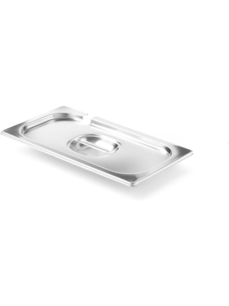 Couvercle Gastronorm avec évidement cuillère - Inox 1810 - 32,5 X 53 CM - Hendi - 805107