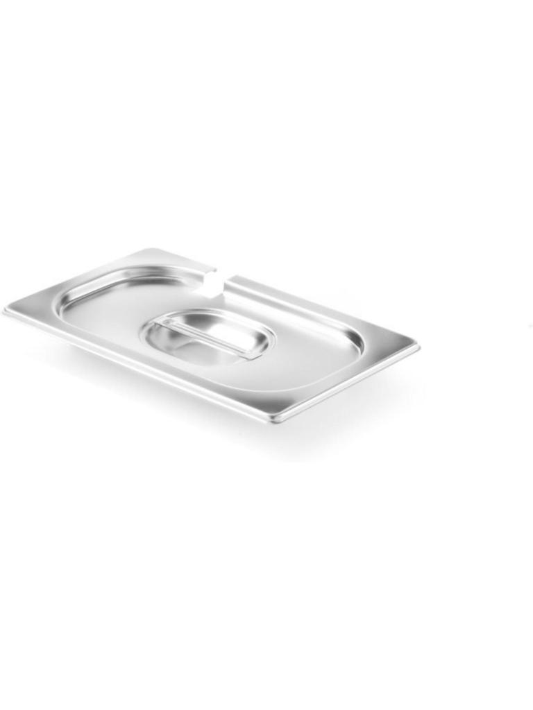 Couvercle Gastronorm avec évidement cuillère - Inox 1810 - 16,2 X 26,5 CM - Hendi - 805145
