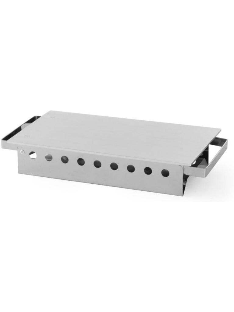 Chauffe vaisselle 2 feux - Inox aluminium - H 6.5 X 18 X 33 CM - Hendi - 463000