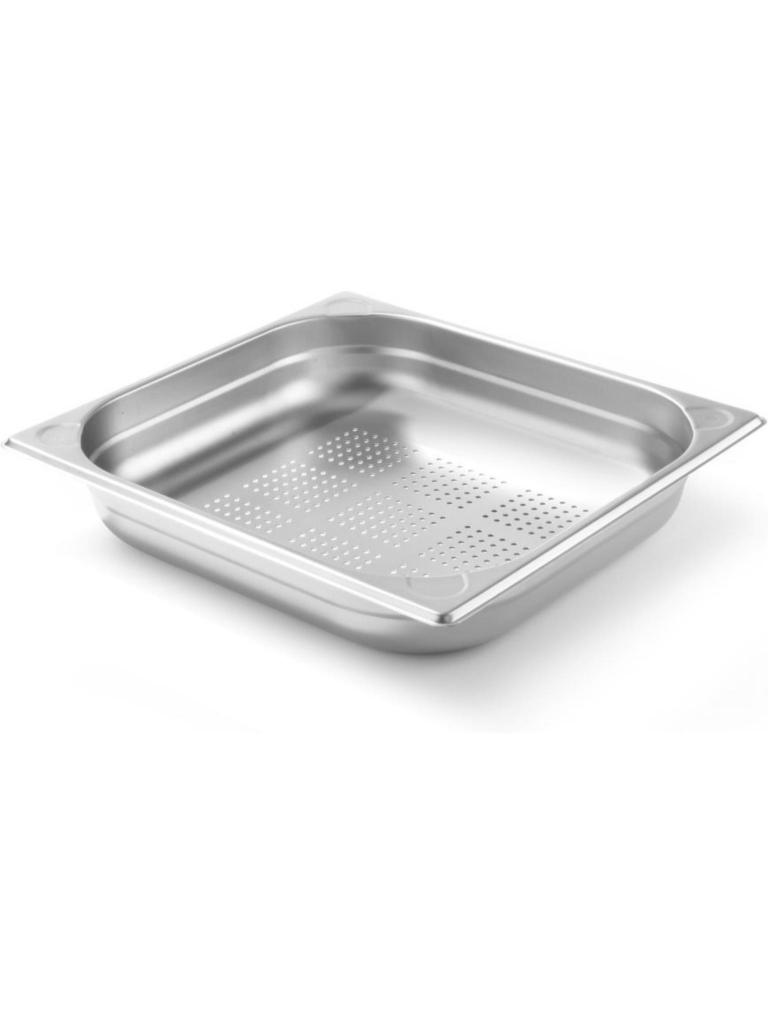Bac gastronorme 2/3 perforé - Inox - H 6,5 X 32,5 X 35,4 CM - Hendi - 807224
