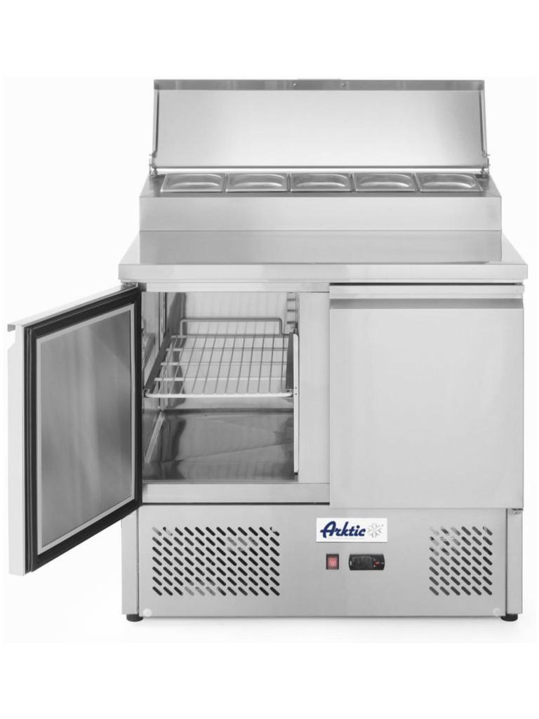 Saladette 2 portes et vitrine GN surélevée 300L - Inox - H 105,5 X 70 X 90 CM - Arktic - 232880