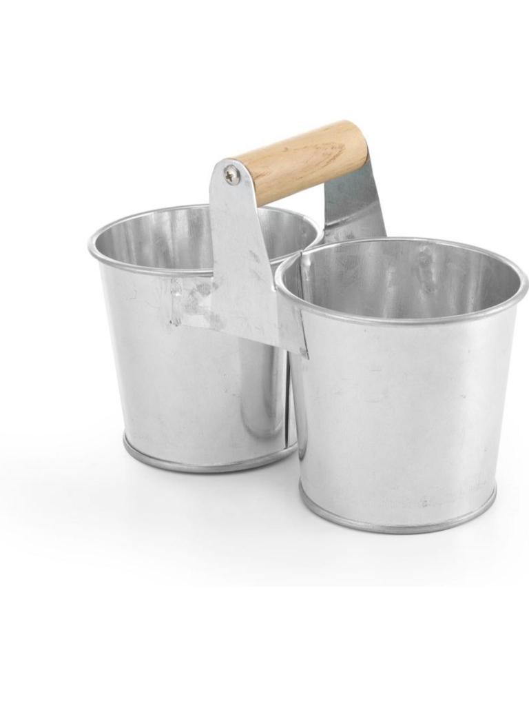 Seau double avec anse seau - H 9 X 9,5 X 19 CM - Hendi - 425947