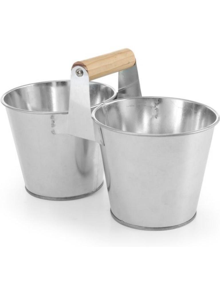 Seau double avec anse - H 10.5 X 12.5 X 25 CM - Hendi - 425954