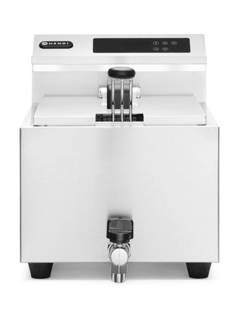 Friteuse Mastercook avec robinet numérique - 8 l - Inox 180 - H 34,5 X 51,5 X 30 CM - Hendi - 207369
