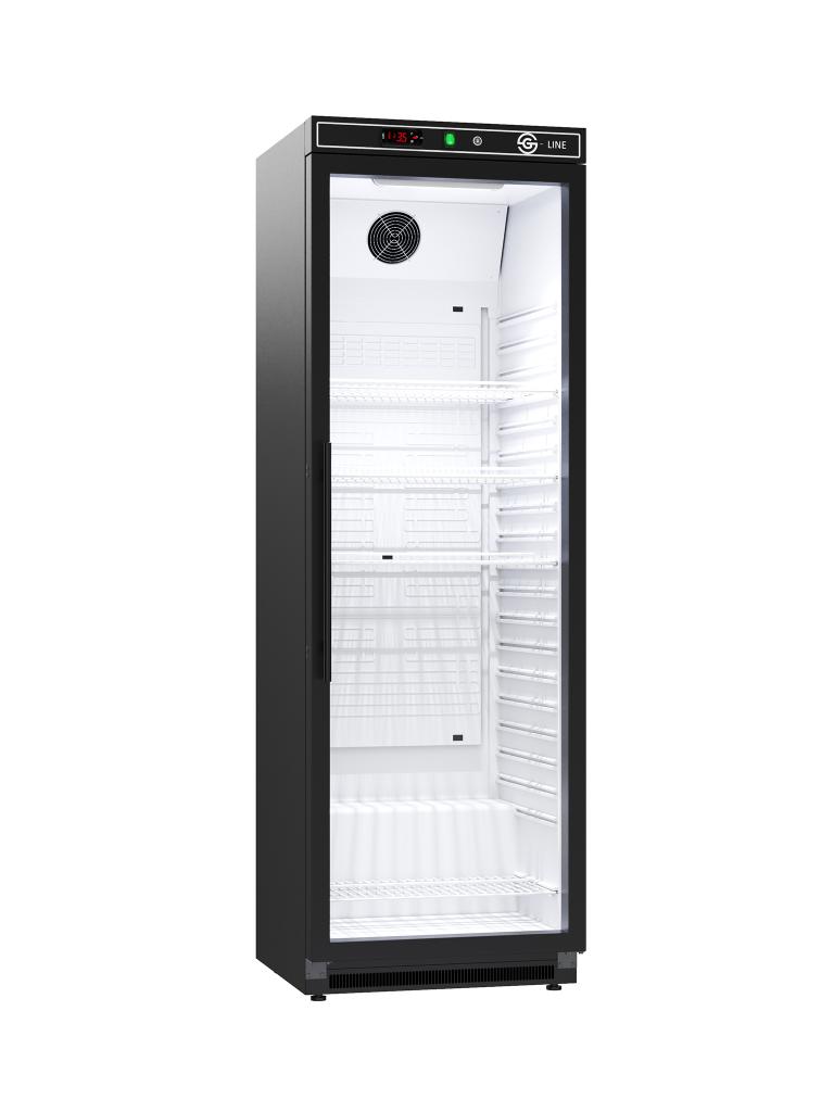 Réfrigérateur porte vitrée - 400 Litres - Noir - 1 porte - G-Line