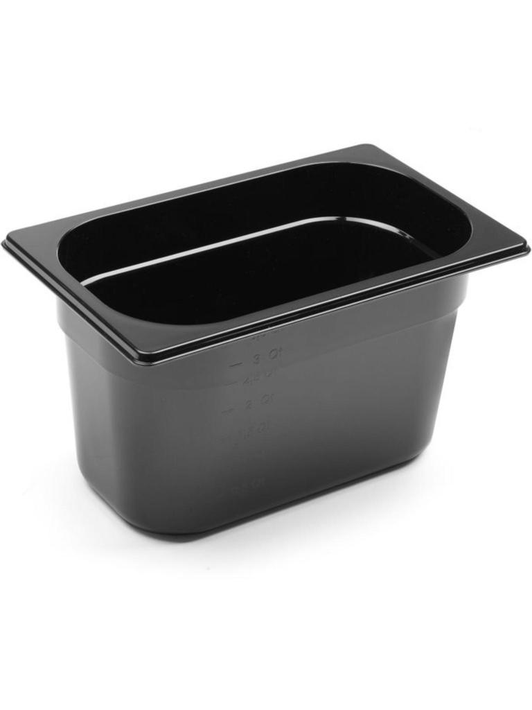 Container - 1/4 GN - 4 Liter - Zwart - H 14.9 x 26.2 x 16 CM - Hendi - 862612