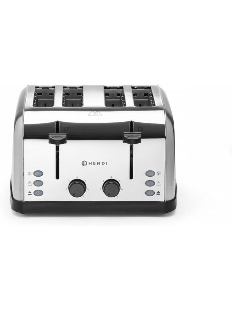 Toaster - 4 Sneetjes - H 18 x 33.5 x 29.5 CM - Hendi - 261187
