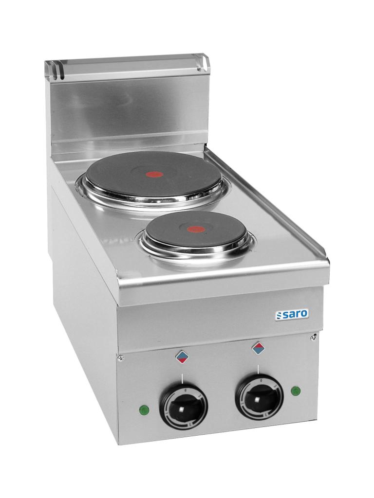 Elektrisch fornuis - 2 Velden - RVS - 400V - H 27 x B 40 x D 60 CM - Saro - 504-1055
