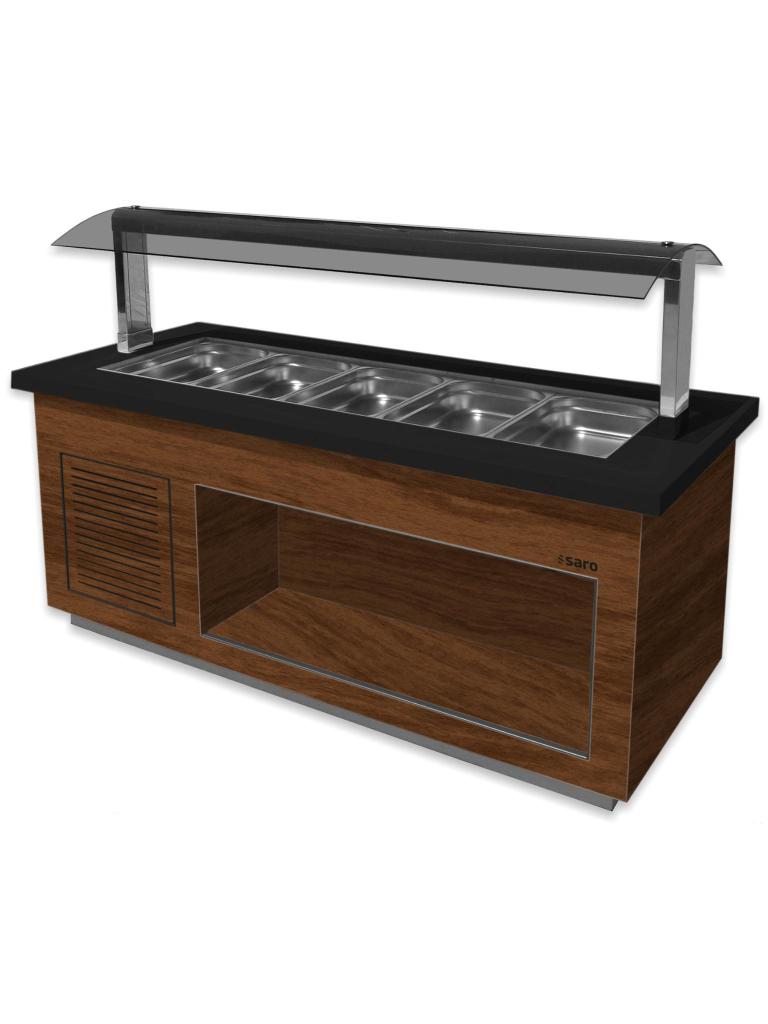 Saladebar - 5x 1/1 GN - Bruin - RVS - 230V - H 135 x B 200 x D 88 CM - Saro - 366-2210