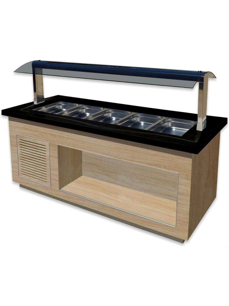 Warm buffet - 5x 1/1 GN - Bruin - RVS - 230V - H 135 x B 200 x D 88 CM - Saro - 366-2610
