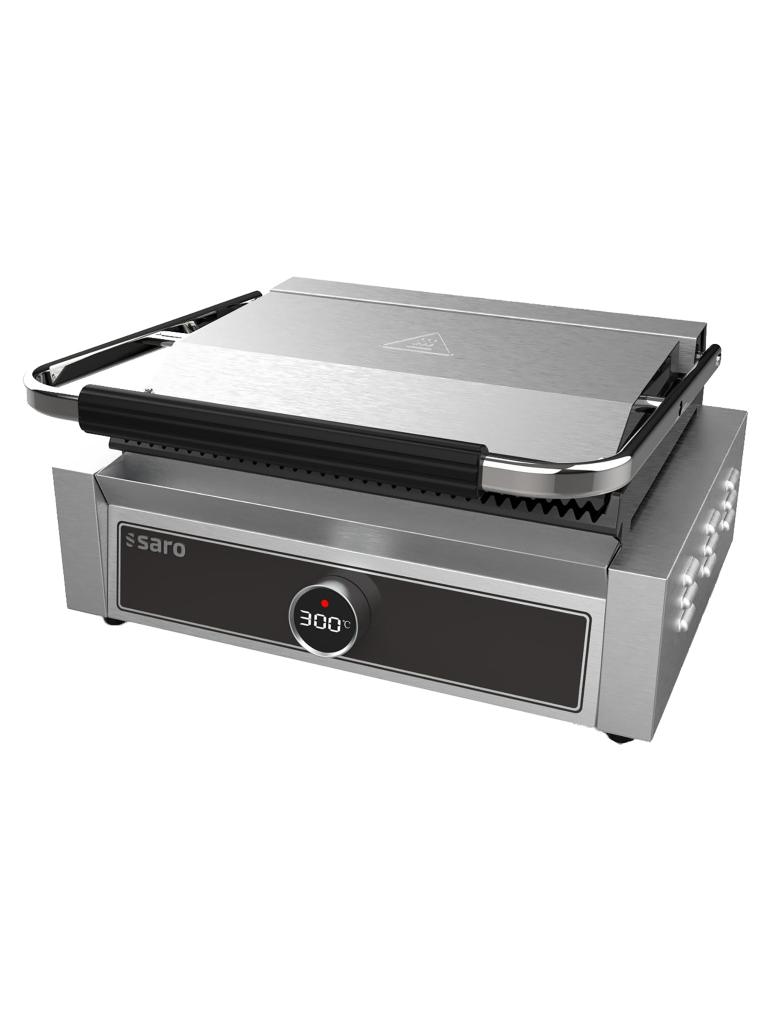 Contactgrill - Digitale Temperatuurregeling - RVS - 230V - H 19 x B 44 x D 41 CM - Saro - 443-2005