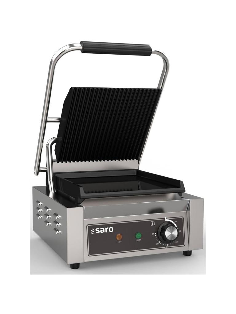 Contactgrill - RVS - 230V - H 19 x B 32 x D 41 CM - Saro - 443-10001