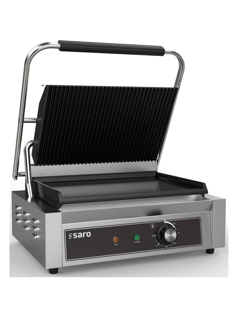 Contactgrill - RVS - 230V - H 19 x B 44 x D 41 CM - Saro - 443-10051