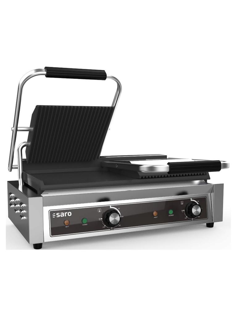 Contactgrill - RVS - 230V - H 19 x B 58 x D 41 CM - Saro - 443-10101